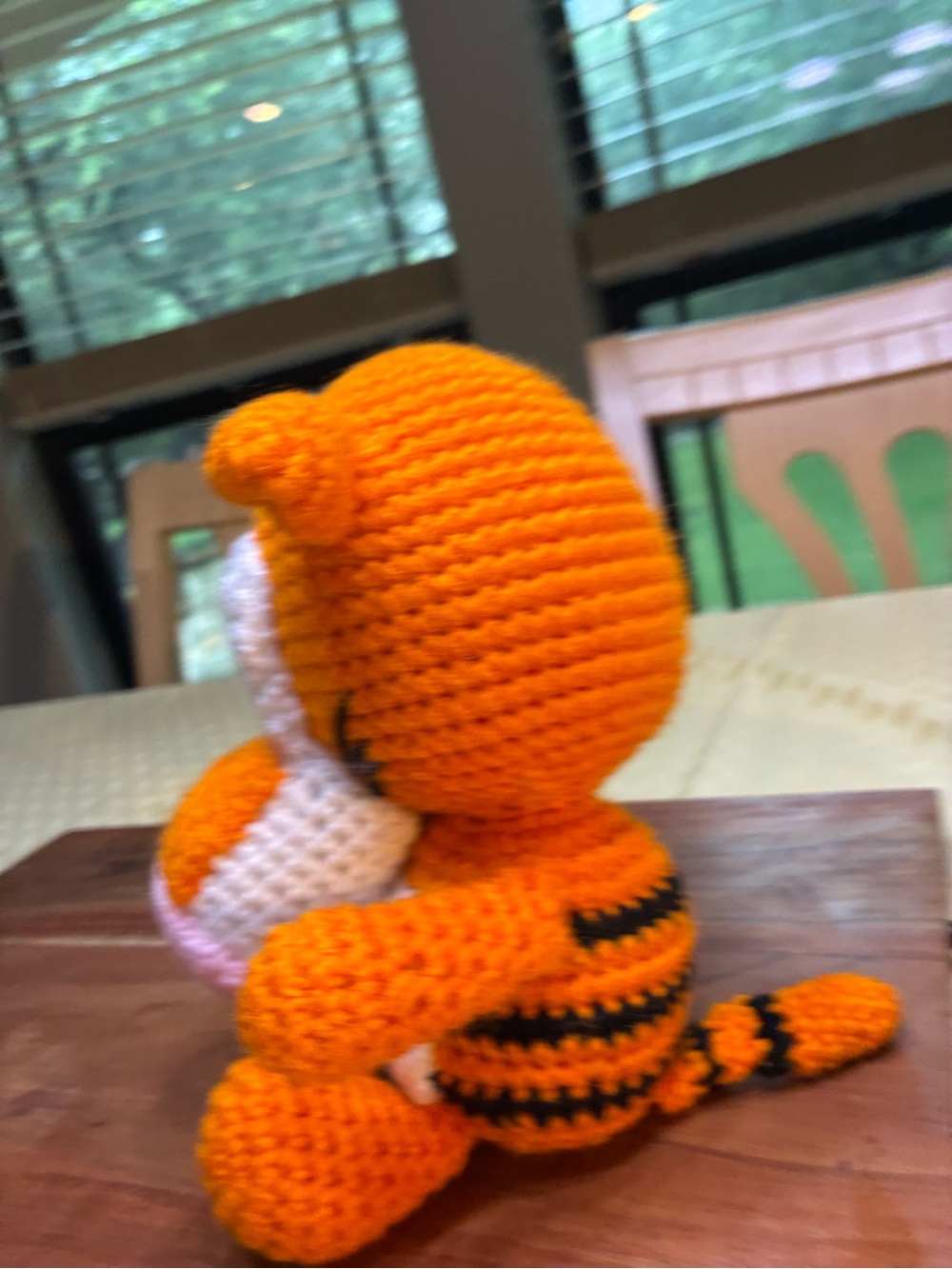 Handmade Orange Tigger Crochet Plush Toy - Soft - Picture 3 of 4